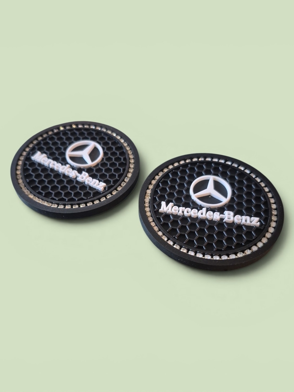 Black Logo Car Cup Mercedes-Benz Holder Coasters (Set of 2)